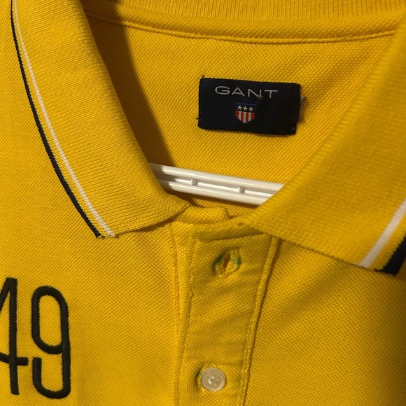 Gant Yellow and Black Polo Shirt with Racing Stripe - Picture 2 of 3